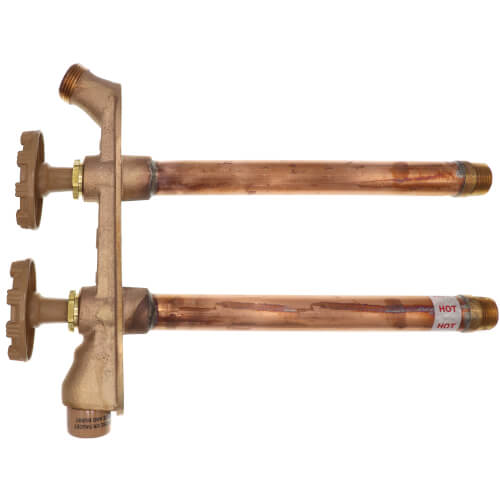 Main product image of Model V22 8", 1/2" MPT x Sweat Inlet Vertical Hot & Cold Anti-Siphon Wall Faucet w/ Metal Handle