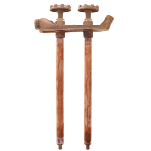 Main product image of Model V22 12", 1/2" PEX Inlet Vertical Hot & Cold Anti-Siphon Wall Faucet w/ Metal Handle