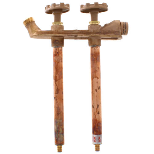 Main product image of Model V22 8", 1/2" PEX Inlet Vertical Hot & Cold Anti-Siphon Wall Faucet w/ Metal Handle