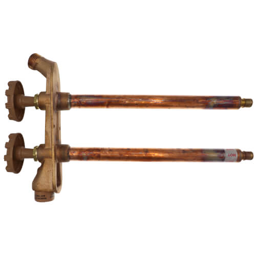 Main product image of Model V22 10", 1/2" Expansion PEX Inlet Vertical Hot & Cold Anti-Siphon Wall Faucet w/ Metal Handle