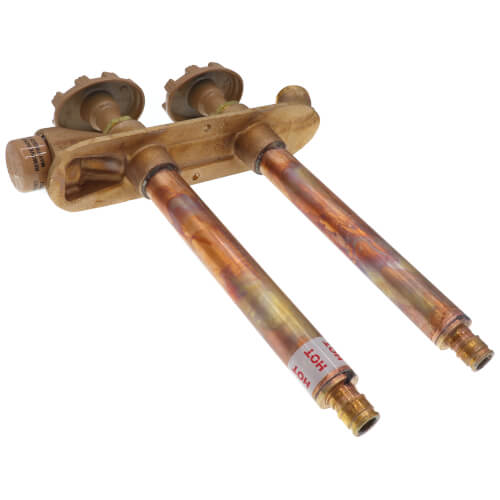 Main product image of Model V22 6", 1/2" Expansion PEX Inlet Vertical Hot & Cold Anti-Siphon Wall Faucet w/ Metal Handle