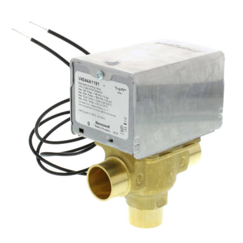 Main product image of 3/4" Sweat Connection 3 Way Zone Valve, port A normally closed (120v)