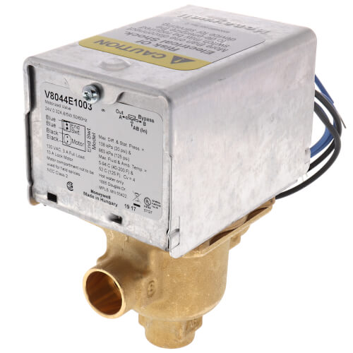 Main product image of 1/2" Sweat Connection 3 Way Zone Valve, port A normally closed, w/ end switch (24v)