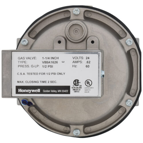 Main product image of Diaphragm Gas Valve, Normally Closed, 1-1/4" NPT Pipe Size, 1/2 max. psi, 24 vac