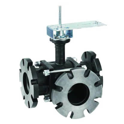 Main product image of 4" 3-Way Flange Actuated Control Ball Valve (160 Cv)