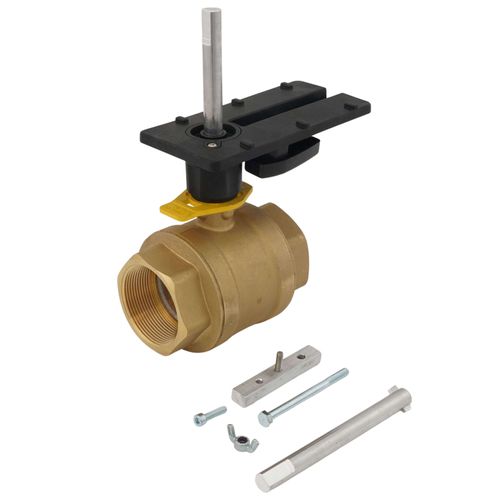 Main product image of 2" 2 Way Brass Threaded Control Ball Valve for DCA Actuator (71 Cv)