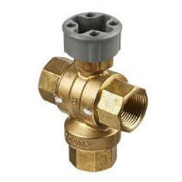 Main product image of 1/2" 3 Way Brass Threaded Low Profile Control Ball Valve for MVN Actuator (1 Cv)