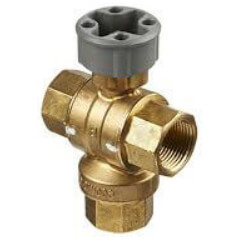 Main product image of 1/2" 3 Way Brass Threaded Control Ball Valve for MVN Actuator (2.4 Cv)