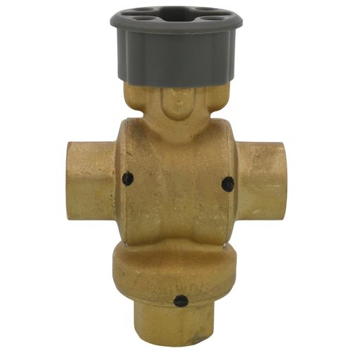 Main product image of 1/2" 3 Way Brass Threaded Control Ball Valve for MVN Actuator (2.4 Cv)