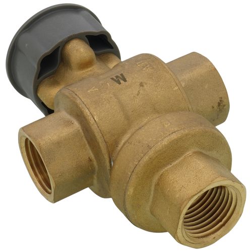 Main product image of 1/2" 3 Way Brass Threaded Control Ball Valve for MVN Actuator (2.4 Cv)