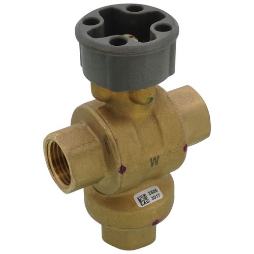 Main product image of 1/2" 3 Way Brass Threaded Control Ball Valve for MVN Actuator (8 Cv)