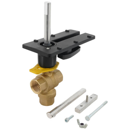 Main product image of 3/4" 3 Way Brass Threaded Control Ball Valve for DCA Actuator (3.8 Cv)
