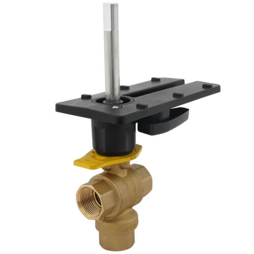 Main product image of 3/4" 3 Way Brass Threaded Control Ball Valve for DCA Actuator (3.8 Cv)