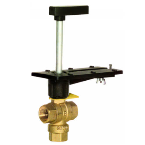Main product image of 1" 3 Way Brass Threaded Control Ball Valve for MVN Actuator (31 Cv)