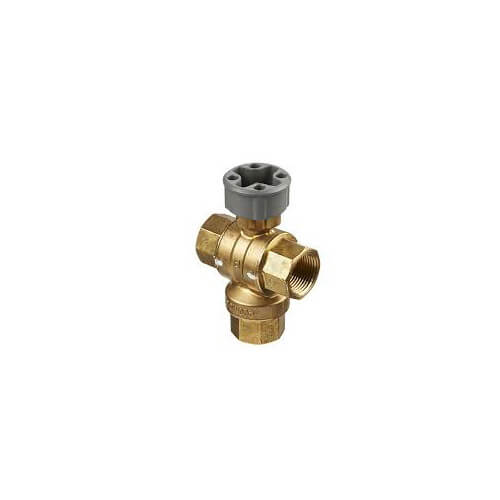 Main product image of 1-1/4" 3 Way Brass Threaded Control Ball Valve for MVN Actuator (19.4 Cv)