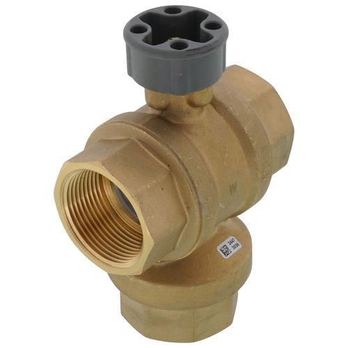 Main product image of 1-1/4" 3 Way Brass Threaded Control Ball Valve for MVN Actuator (34 Cv)