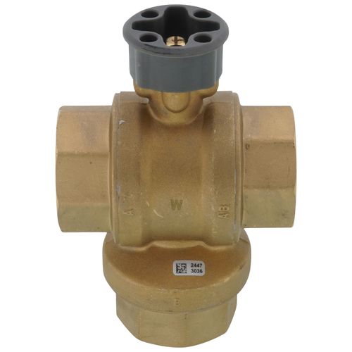 Main product image of 1-1/4" 3 Way Brass Threaded Control Ball Valve for MVN Actuator (34 Cv)
