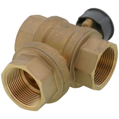 Main product image of 1-1/4" 3 Way Brass Threaded Control Ball Valve for MVN Actuator (34 Cv)