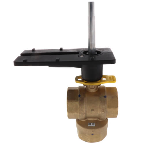Main product image of 1-1/2" 3 Way Brass Threaded Control Ball Valve for DCA Actuator (32 Cv)