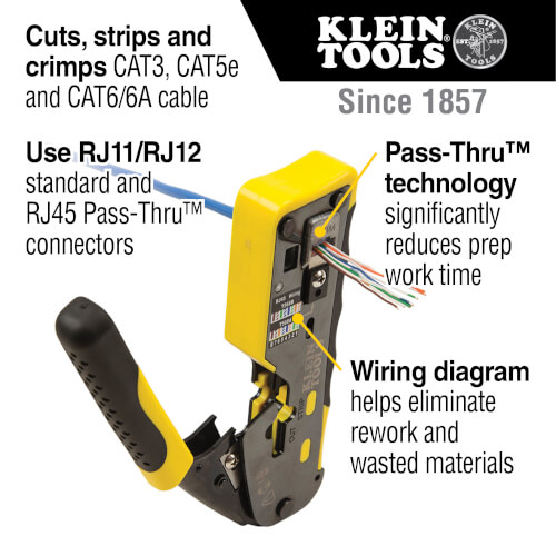 Main product image of Ratcheting Cable Crimper/ Stripper/Cutter, for Pass-Thru