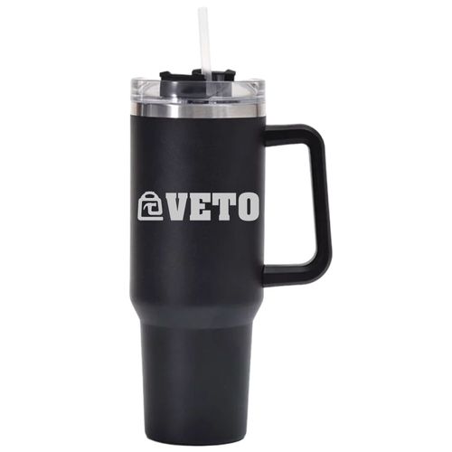 Main product image of 40 oz. Black Tumbler w/ Handle