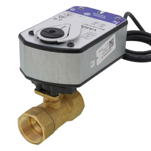 Main product image of 1-1/4" NPT 2-Way Brass Valve with VA9208 24V On/Off Actuator