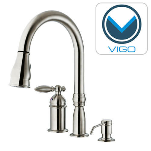 Main product image of Undermount Stainless Steel Kitchen Sink wi/ Vigo VG02015 Faucet and Soap Dispenser