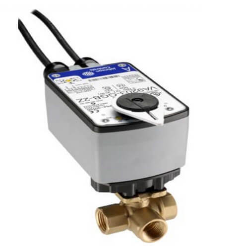 Main product image of 1/2" NPT 3-Way Brass Valve w/ VA9203 24V On/Off