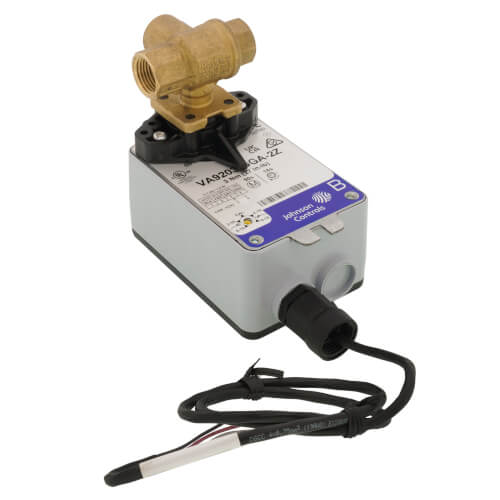 Main product image of 1/2" NPT 3-Way Brass Valve w/ VA9203 Proportional Actuator (2.9 Cv)