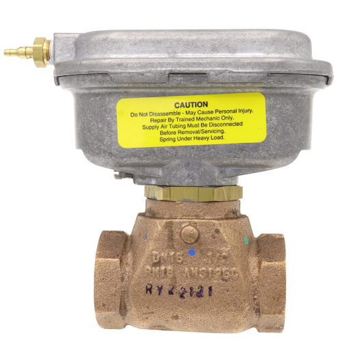 Main product image of 1/2" NPT Normally Open 2-Way Globe Valve w/ V3801 Compact Pneumatic Actuator, 3 to 6 psig (1.8 Cv)
