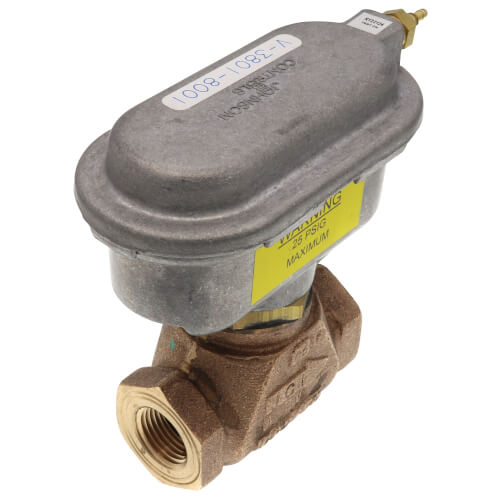 Main product image of 1/2" NPT Normally Open 2-Way Globe Valve w/ V3801 Compact Pneumatic Actuator, 3 to 6 psig (4.6 Cv)