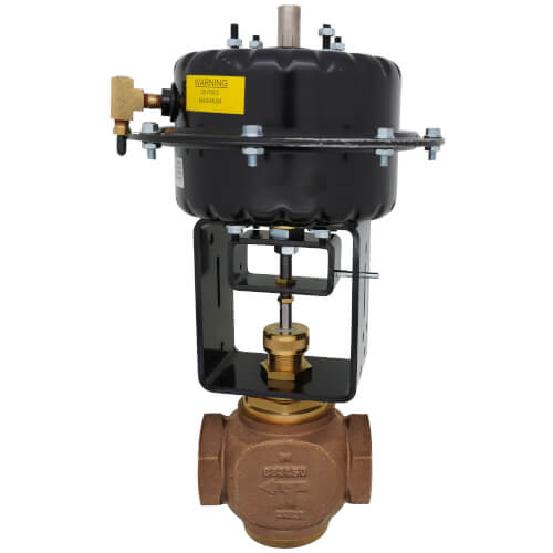 Main product image of 1-1/2" NPT Normally Closed 2-Way Globe Valve w/ Pneumatic Actuator, 9 to 13 psig (28.9 Cv)