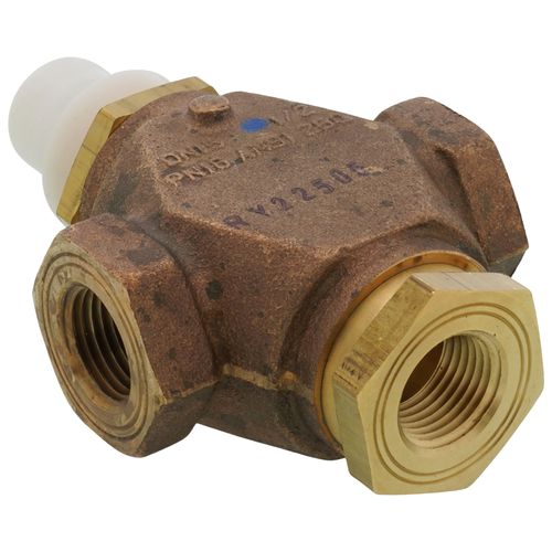 Main product image of 1/2" NPT 3 Way Mixing Valve Body, Slotted Stem w/ Small Bonnet (4.6 Cv)