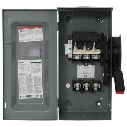 Main product image of VisiPacT 60A Fused Heavy Duty Safety Switch, 3 Pole, NEMA 3R Enclosure w/ Viewing Window & Neutral Installed (600VAC)
