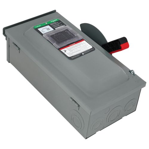 Main product image of VisiPacT 60A Fused Heavy Duty Safety Switch, 3 Pole, NEMA 3R Enclosure w/ Viewing Window & Neutral Installed (600VAC)