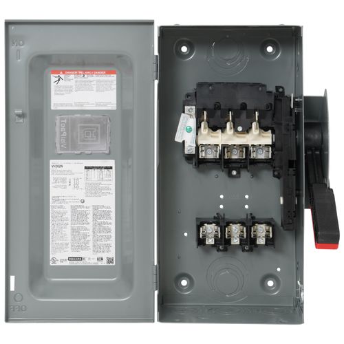 Main product image of VisiPacT 60A Fused Heavy Duty Safety Switch, 3 Pole, NEMA 1 Enclosure w/ Viewing Window & Neutral Installed (600VAC)