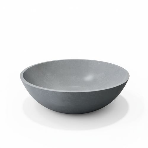 Main product image of Ravenna Concreto Stone 16" x 16" x 5" Round Vessel Bathroom Sink (Gothic Gray)