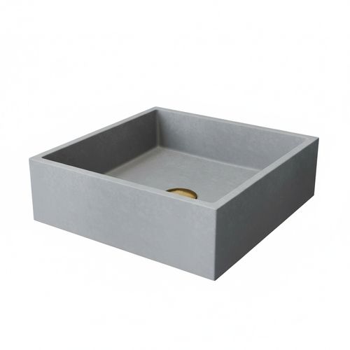 Main product image of Tarragona Concreto Stone 19" x 14" x 4" Rectangular Vessel Bathroom Sink (Gothic Gray)