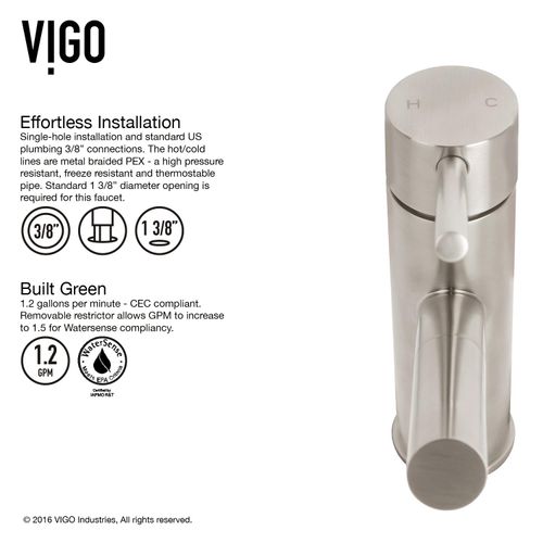 Main product image of Noma Single Handle Bathroom Faucet (Brushed Nickel), VG01009BN