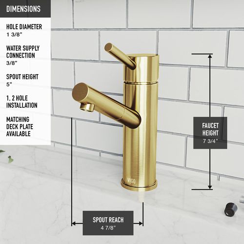 Main product image of Noma Single Handle Bathroom Faucet (Matte Brushed Gold), VG01009MG