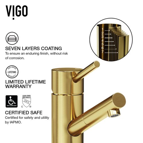 Main product image of Noma Single Handle Bathroom Faucet (Matte Brushed Gold), VG01009MG