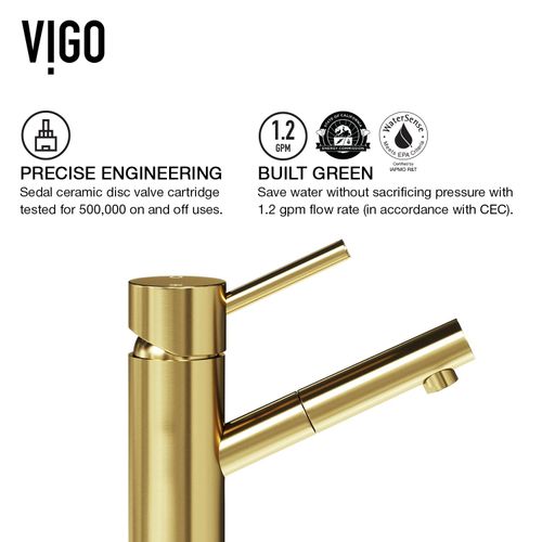 Main product image of Noma Single Handle Bathroom Faucet (Matte Brushed Gold), VG01009MG