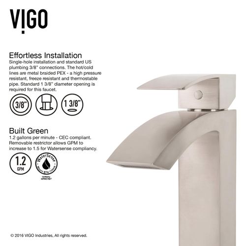 Main product image of Satro Single Handle Bathroom Faucet (Brushed Nickel), VG01015BN