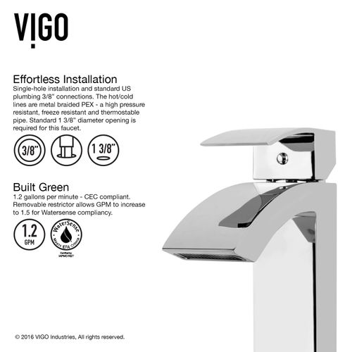 Main product image of Satro Single Handle Bathroom Faucet (Chrome), VG01015CH