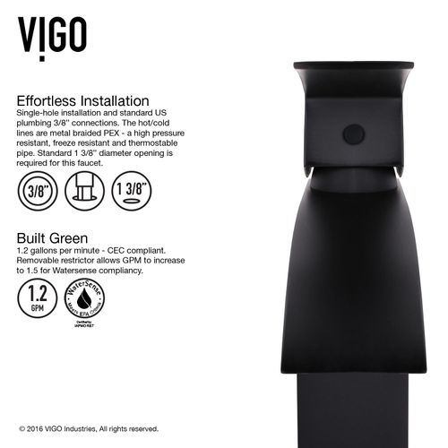 Main product image of Satro Single Handle Bathroom Faucet (Matte Black), VG01015MB
