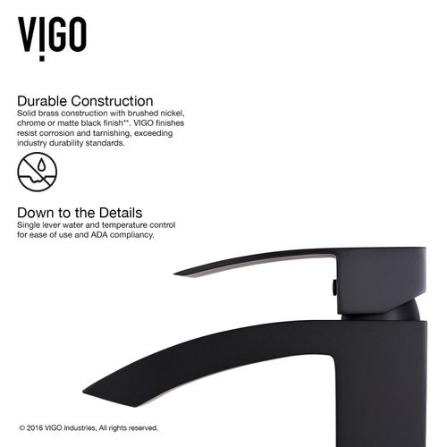 Main product image of Satro Single Handle Bathroom Faucet (Matte Black), VG01015MB