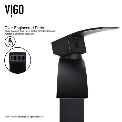 Main product image of Satro Single Handle Bathroom Faucet (Matte Black), VG01015MB