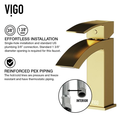 Main product image of Satro Single Handle Bathroom Faucet (Matte Brushed Gold), VG01015MG