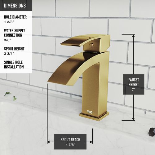Main product image of Satro Single Handle Bathroom Faucet (Matte Brushed Gold), VG01015MG