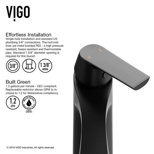 Main product image of Penela Single Handle Bathroom Faucet (Matte Black), VG01028MB